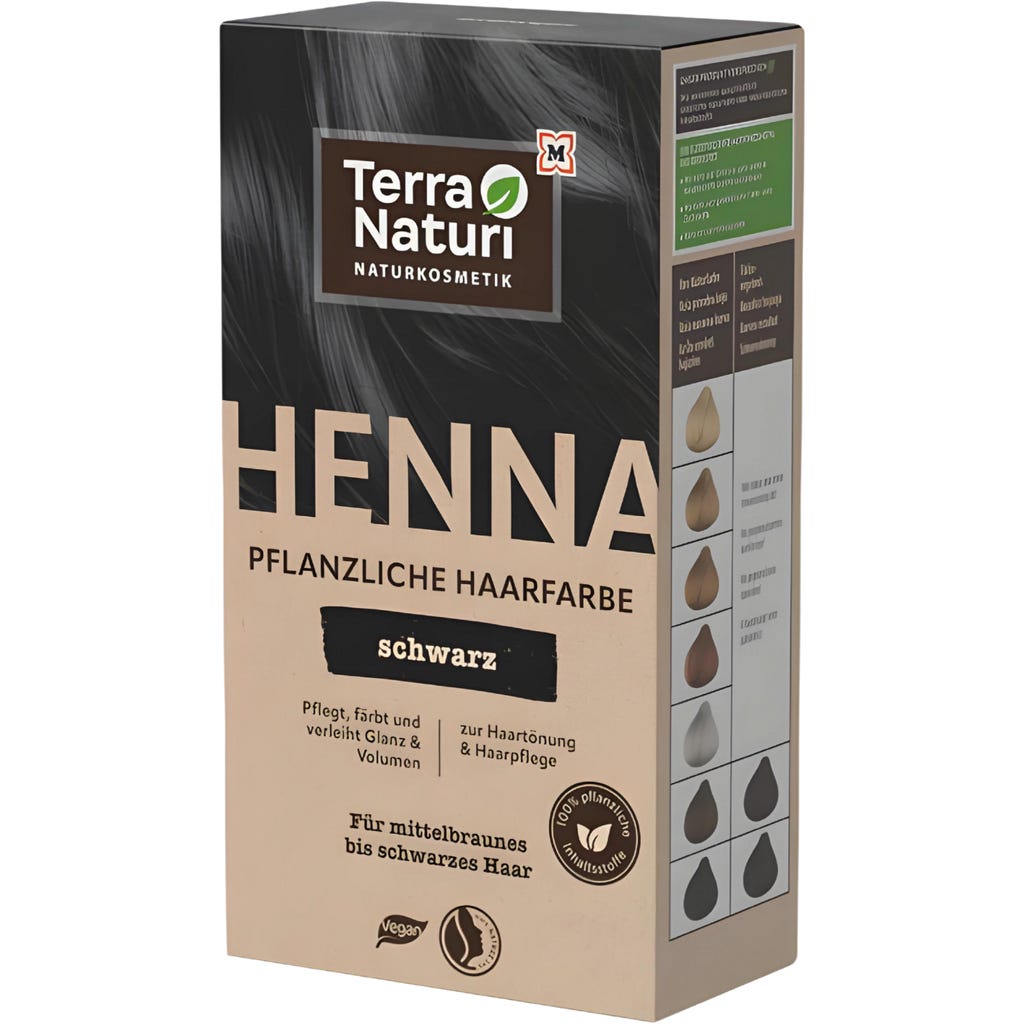 Terra Naturi Black Henna Plant-based Hair Dye, 100 g - Ecco Verde