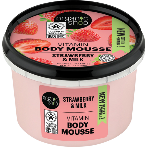 Organic Shop Vitamin Body Mousse Strawberry & Milk - 250 мл