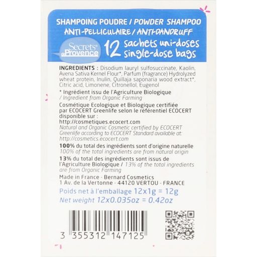 Secrets de Provence Shampoo-Pulver Bio Anti Schuppen