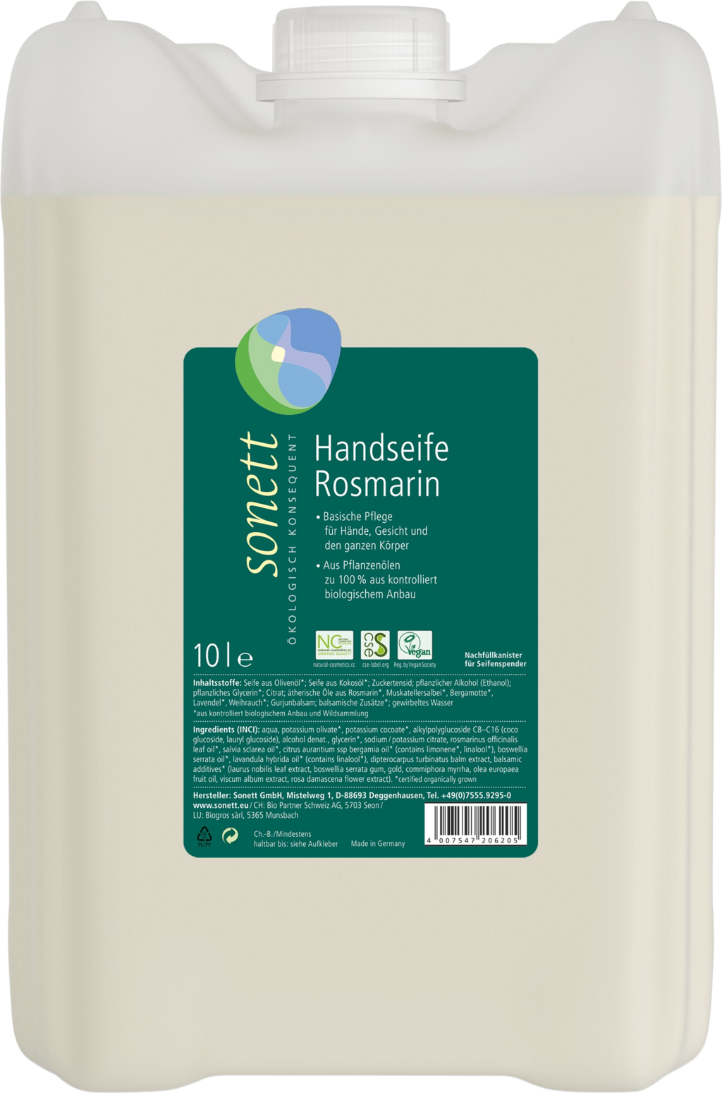 Sonett Handseife Rosmarin - 10 l