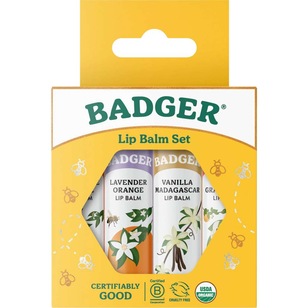 Badger Balm Classic Lip Balm Set Gold 1 Set Ecco Verde Online Shop 5947