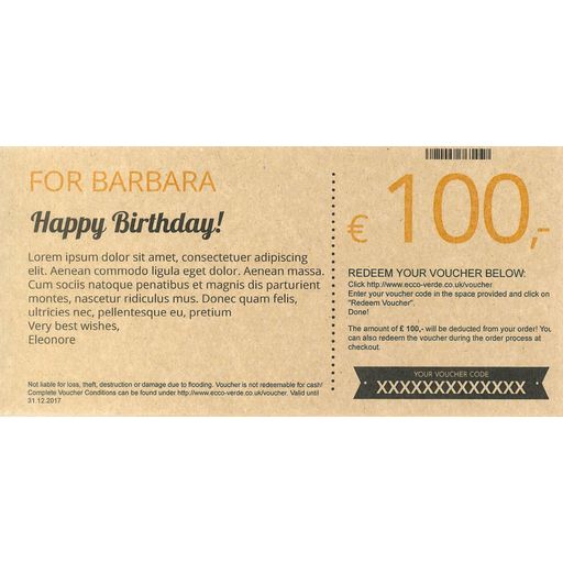 Ecco Verde Nice Birthday Gift Certificate - Nice Birthday! Gift Certificate