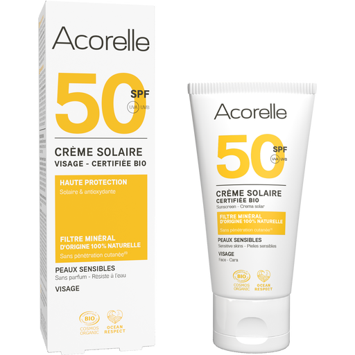 Acorelle Crème Solaire Visage SPF 50 - 50 ml