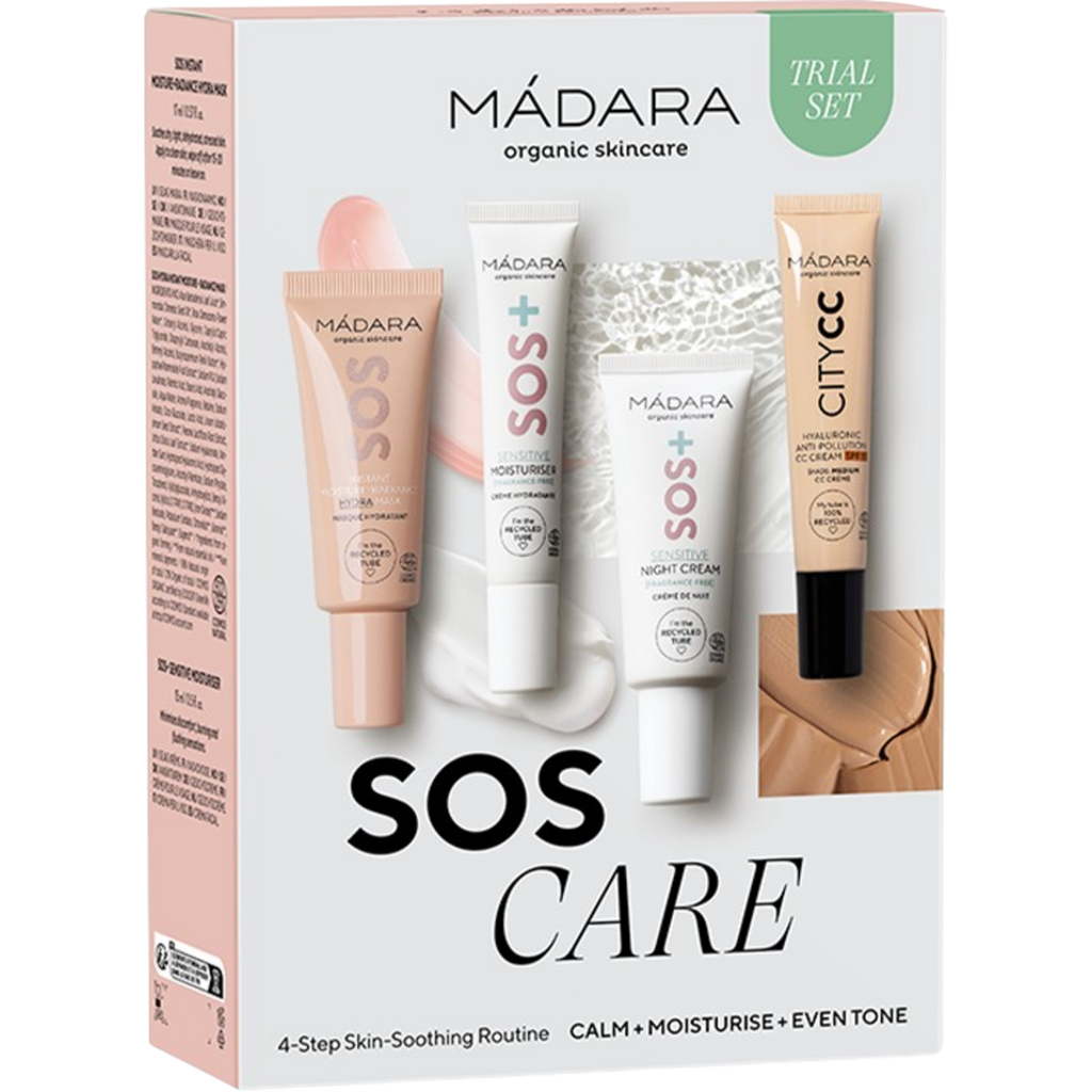  skin MOISTURE TONE UP CREAM 4個セット MÁDARA Organic Skincare SOS CARE 4-Step Skin-Soothing Routine Set