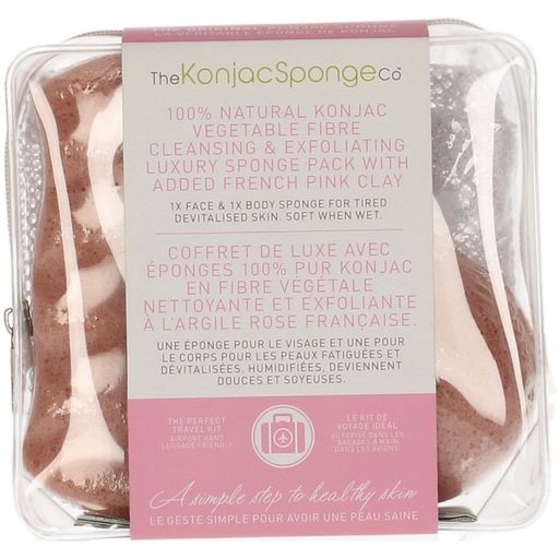 Travel/Gift Sponge Bag Duo Pack with Pink Clay