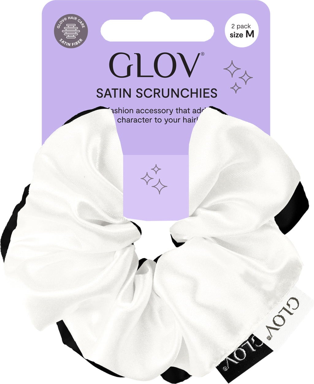 Scrunchies 2 Pack M, Black/White