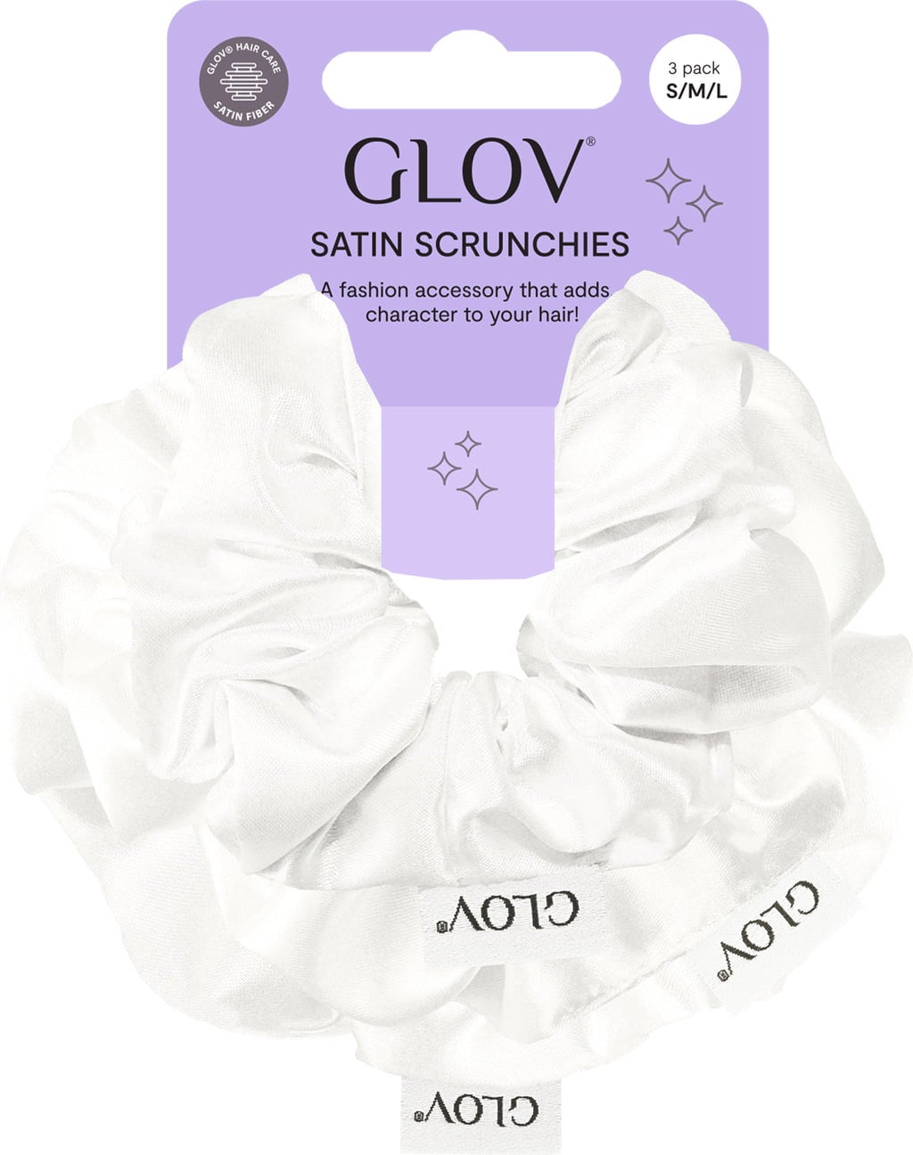 GLOV Scrunchies 3 Pack S/M/L - White