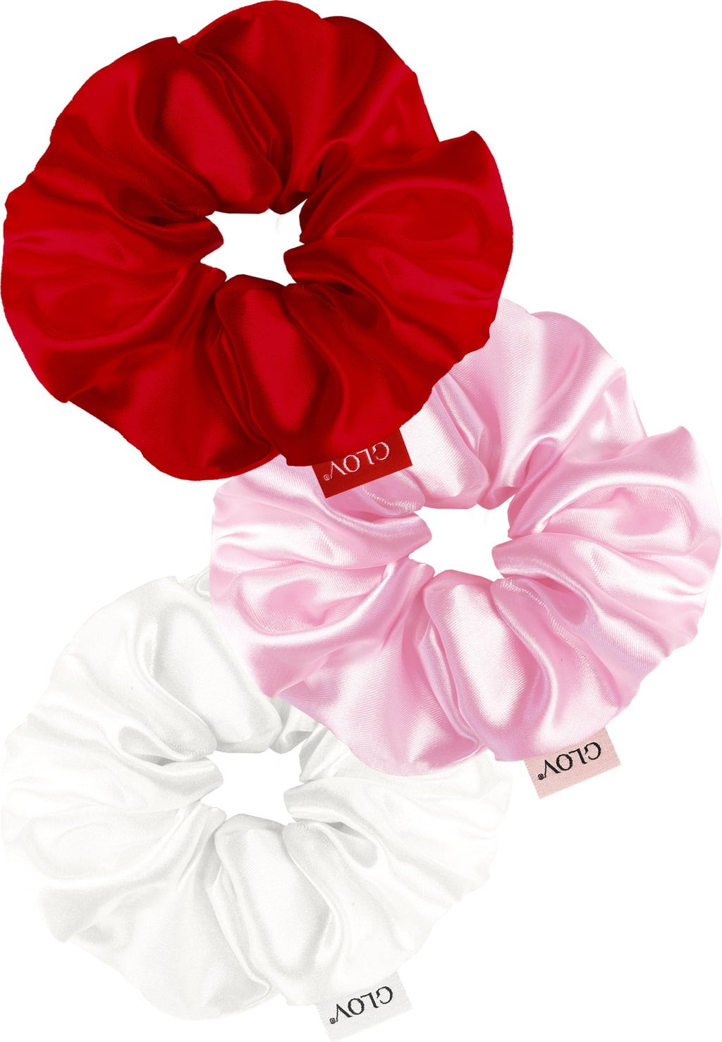 GLOV Scrunchies 3 Pack L - Pink/Red/White