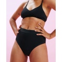 Period Underwear - High-Waist Cotton Basic Black Extra Strong - 42