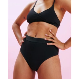 Period Underwear - High-Waist Cotton Basic Black Extra Strong - 42