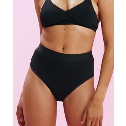 Majtki menstruacyjne - High-Waist Cotton Basic Black Ultra Strong - 32