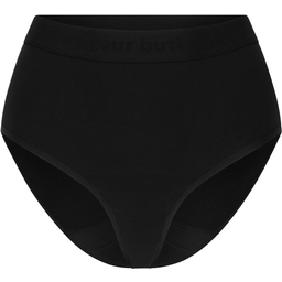 Period Underwear - High-Waist Cotton Basic Black Extra Strong - 42