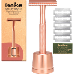 Bambaw Safety Razor with Stand - Rose gold