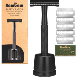 Bambaw Safety Razor with Stand - Black 