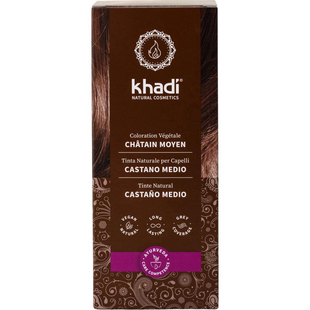 Khadi® Herbal Hair Colour Medium Brown, 100 g - Ecco Verde Online Shop