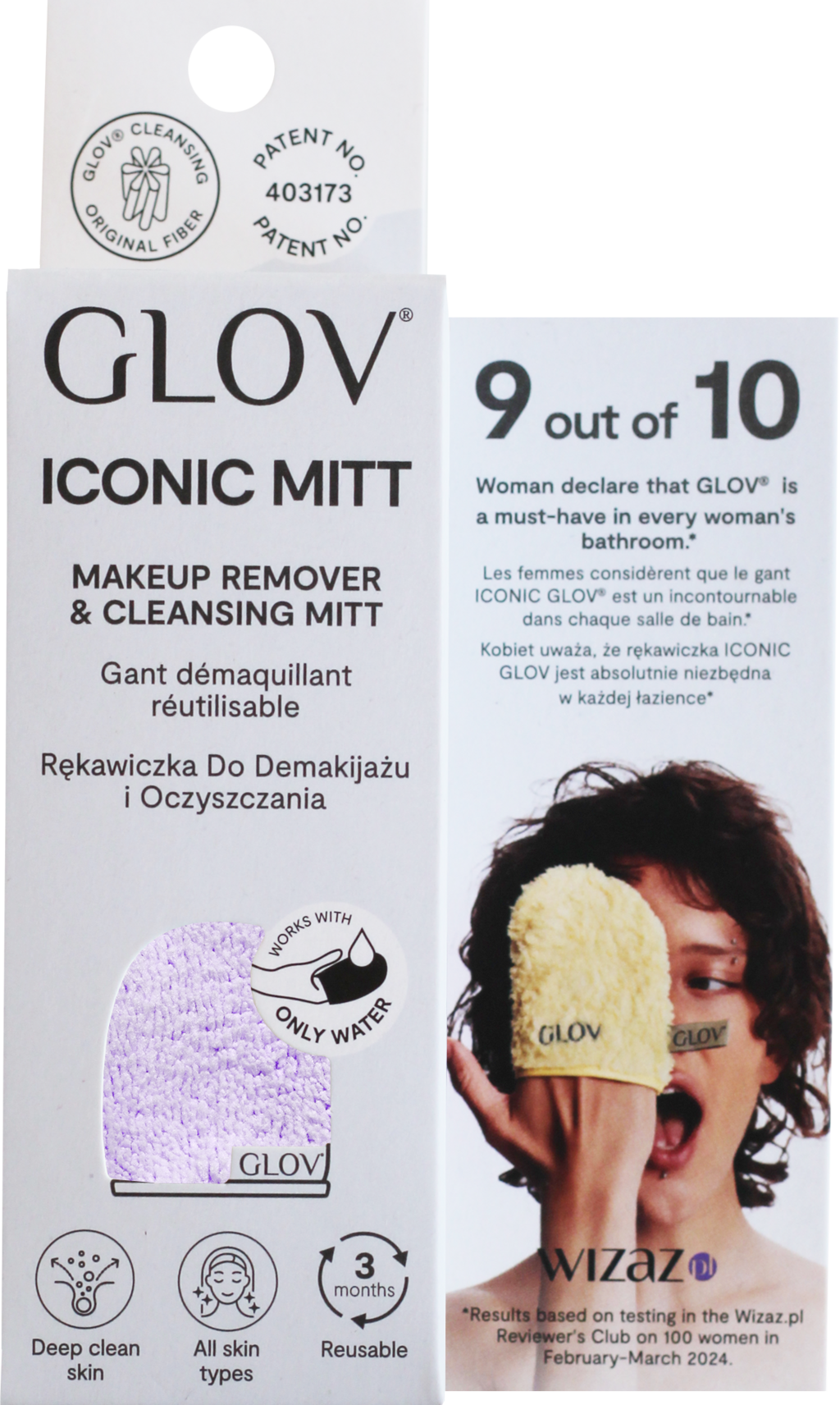 Iconic Mitt - Make up Remover and Cleansing Mitt - Very Berry