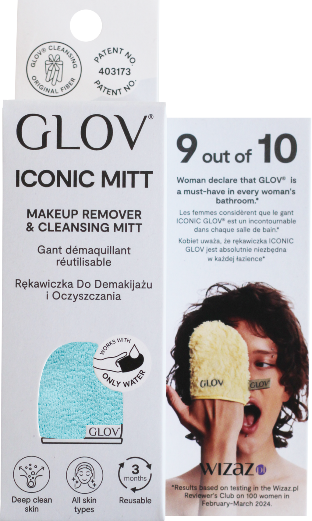 Iconic Mitt - Make up Remover and Cleansing Mitt - Blue Lagoon