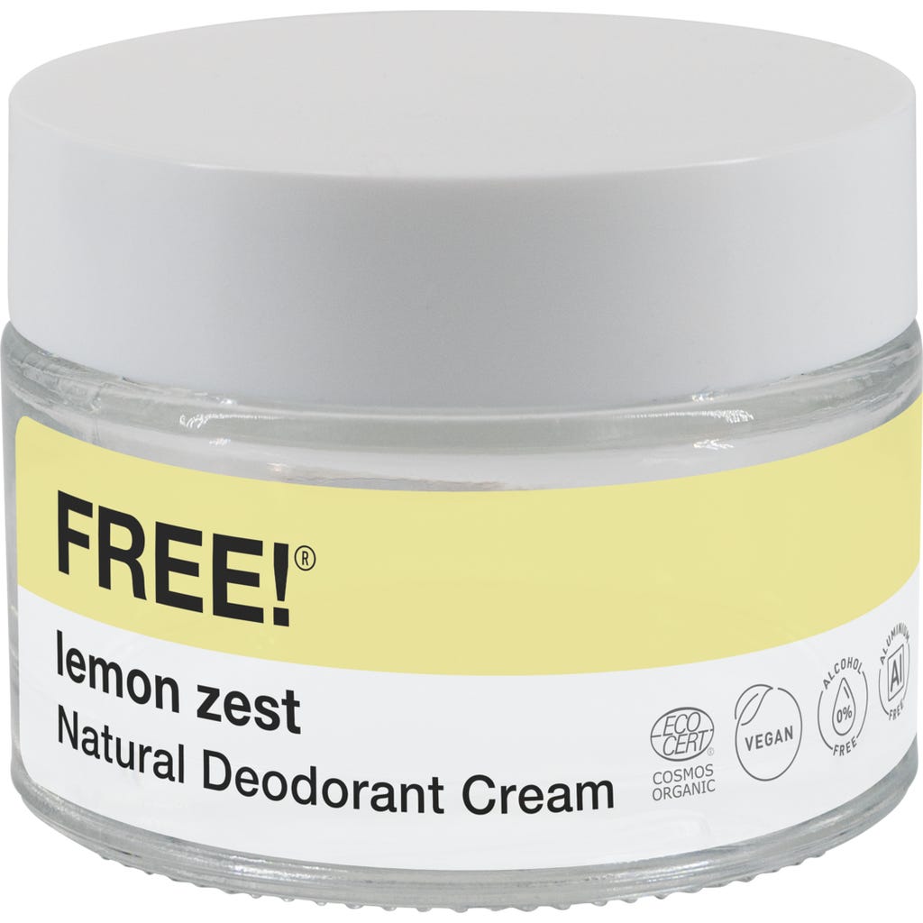 FREE! Organics Natural Lemon Zest Deodorant Cream, 50 g - Ecco