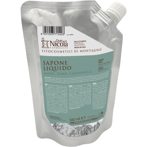 Dott.Nicola Farmacista Sapone Liquido Miele, Timo & Calendula - 500 ml