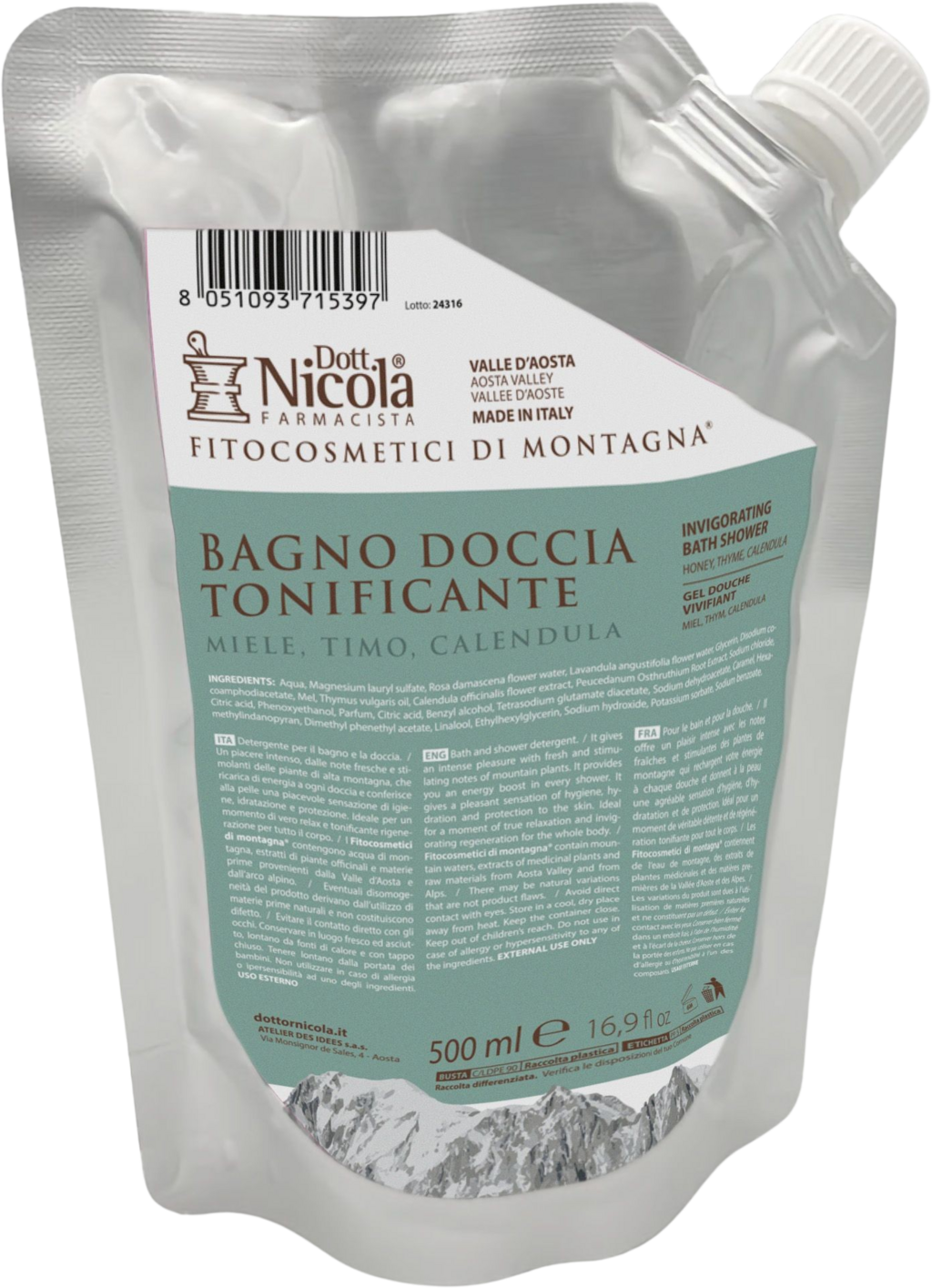Dott.Nicola Farmacista Bagno Doccia Miele, Timo & Calendula