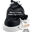 lotta curls Satin Cotton Curl Headband Set - Black