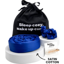 lotta curls Satin Cotton Curl Headband Set  - Blue
