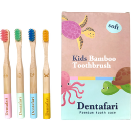 Set di 4 Spazzolini da Denti in Bambù per Bambini - 1 set