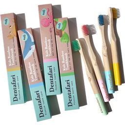 Set di 4 Spazzolini da Denti in Bambù per Bambini - 1 set