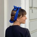 lotta curls Satin Cotton Curl Headband Set  - Blue