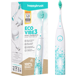 happybrush ECO VIBE 3 Sonic Tandenborstel, Wit-Mint - 1 Set