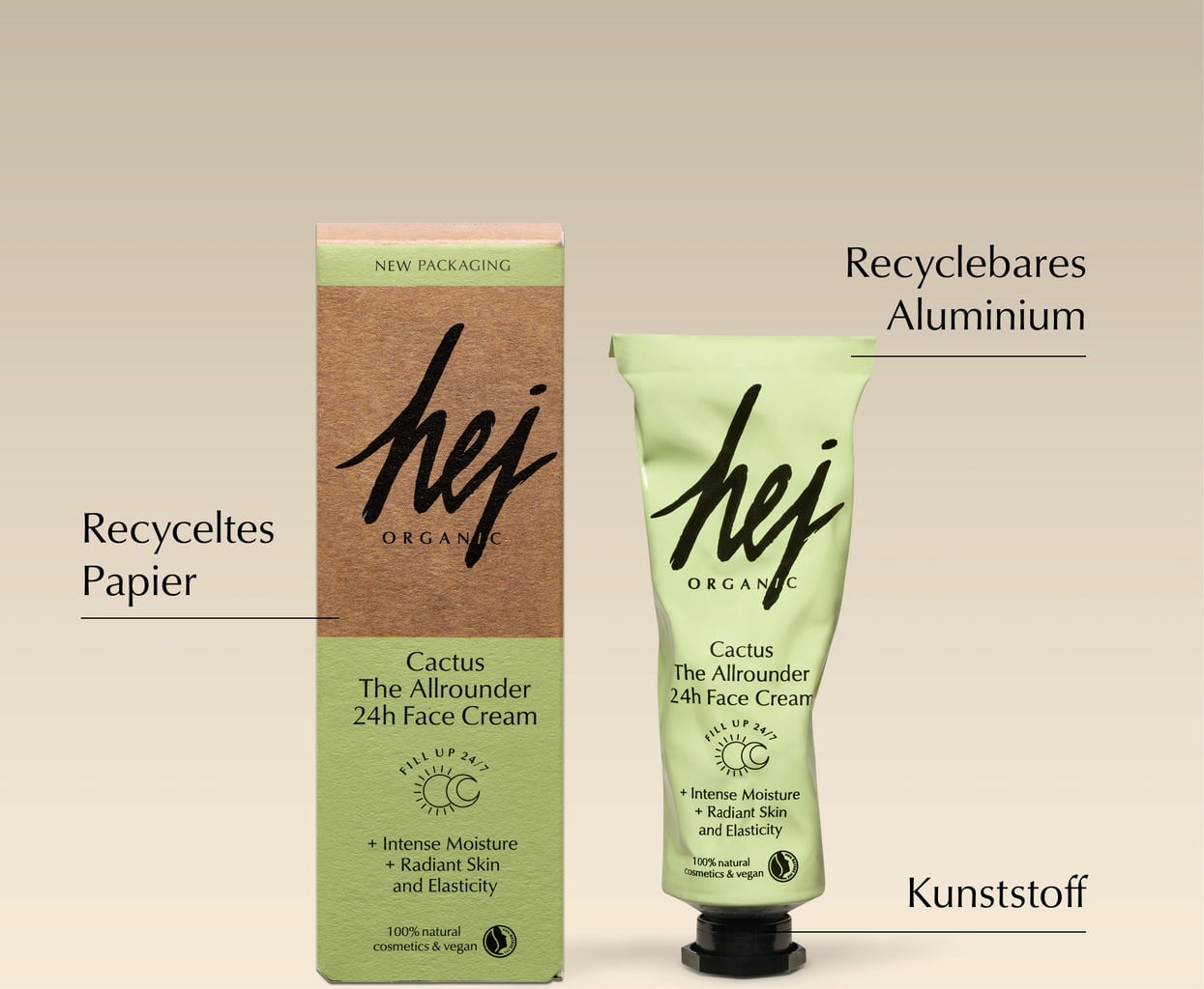 HEJ ORGANIC Cactus The All-Rounder 24h Face Cream - 50 ml