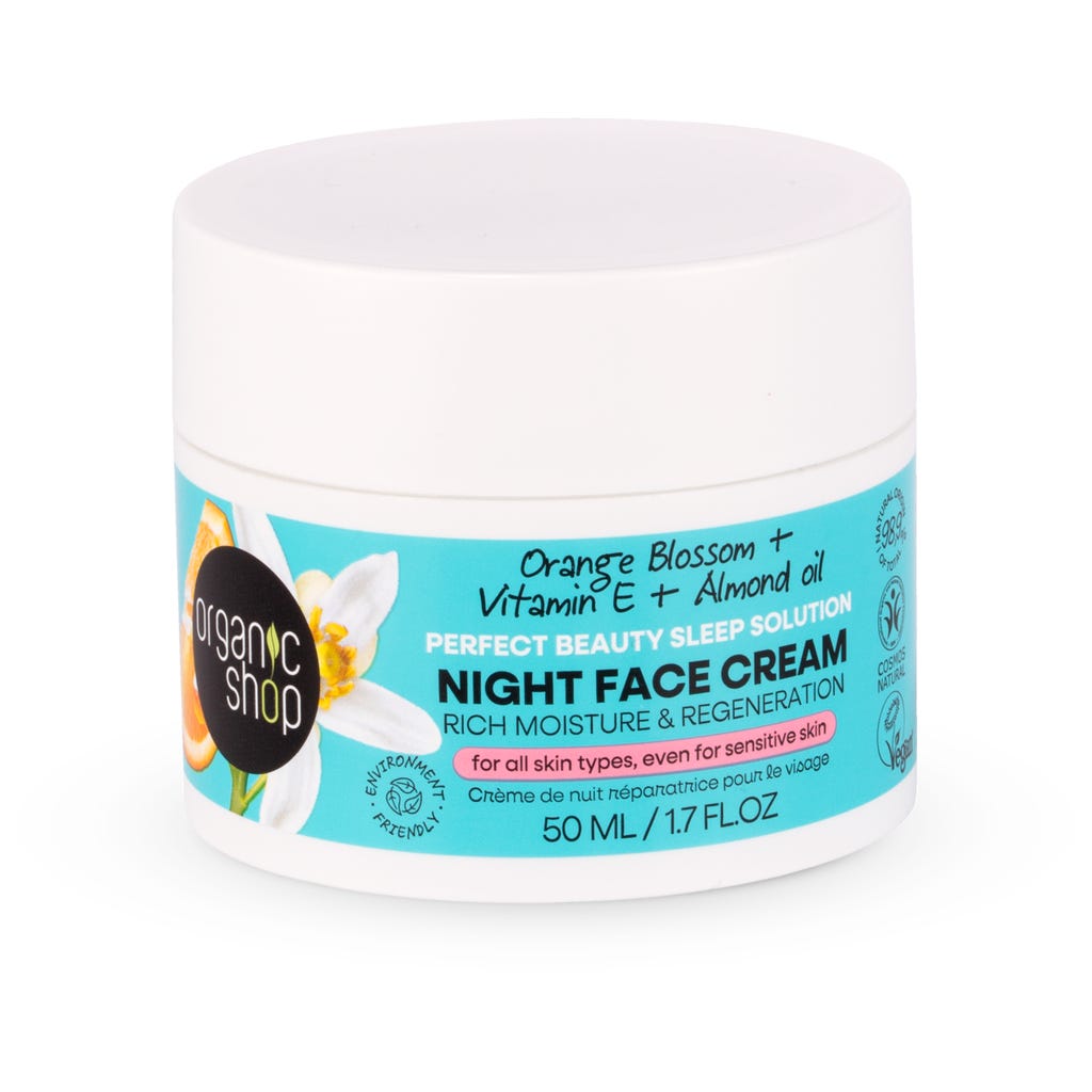 Organic Shop Night Face Cream Orange Blossom, 50 ml - Ecco Verde