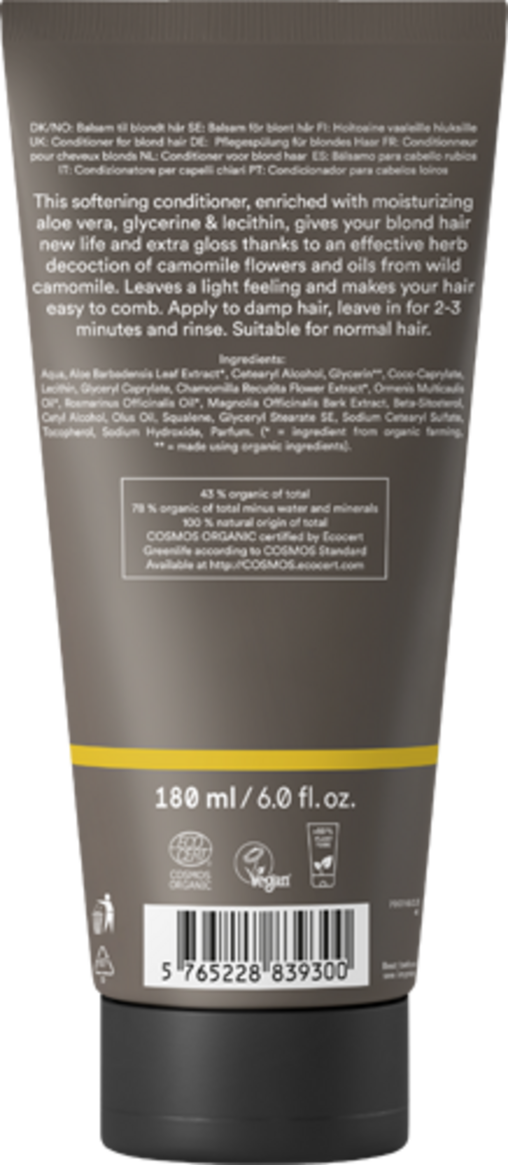 Urtekram Camomile Conditioner for Blond Hair - 180 ml