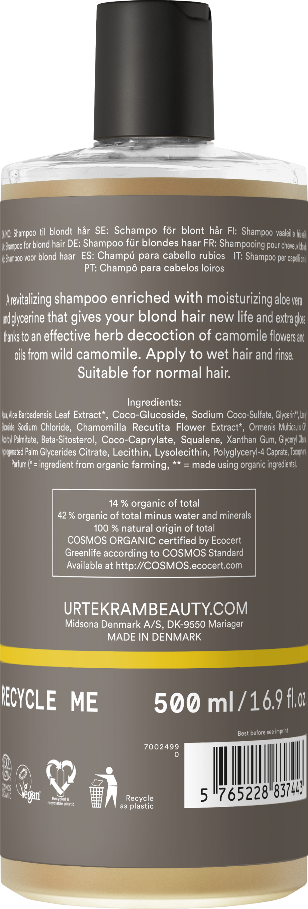 Urtekram Camomile Shampoo - 500 ml