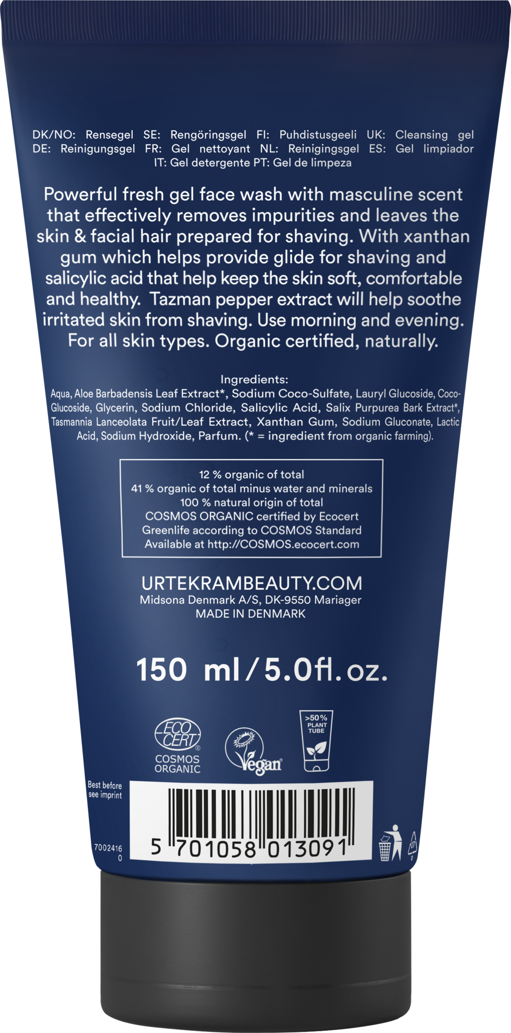 Urtekram Men Face Wash - 150 ml