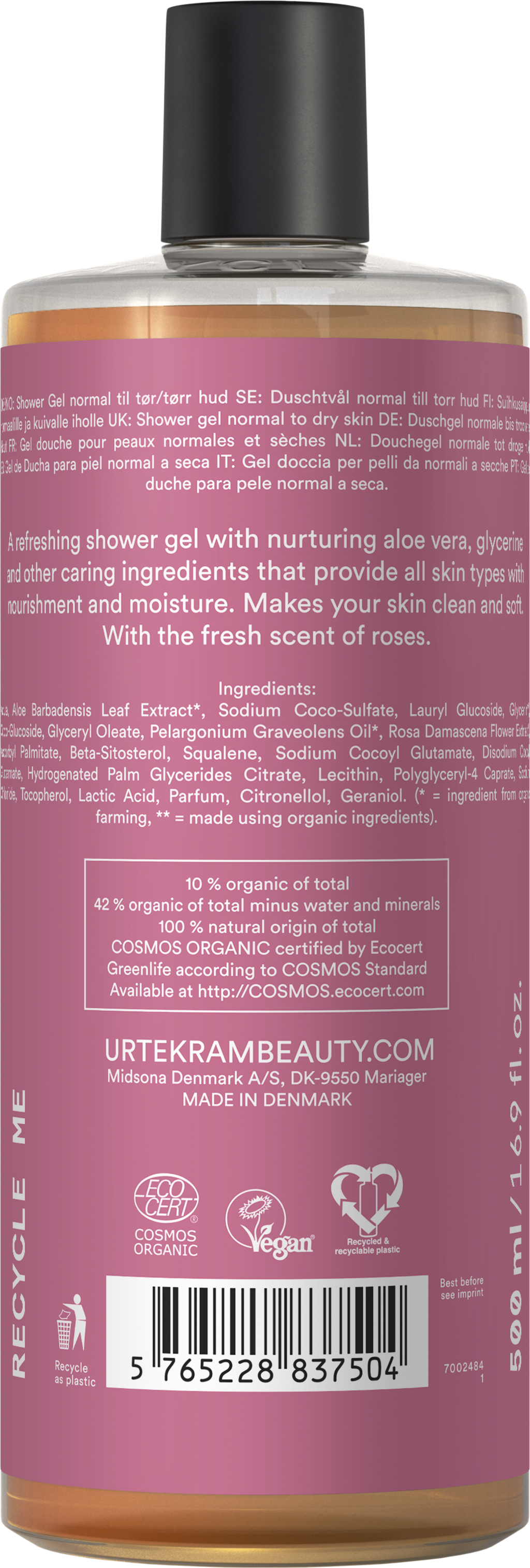 Urtekram Rose Shower Gel - 500 ml