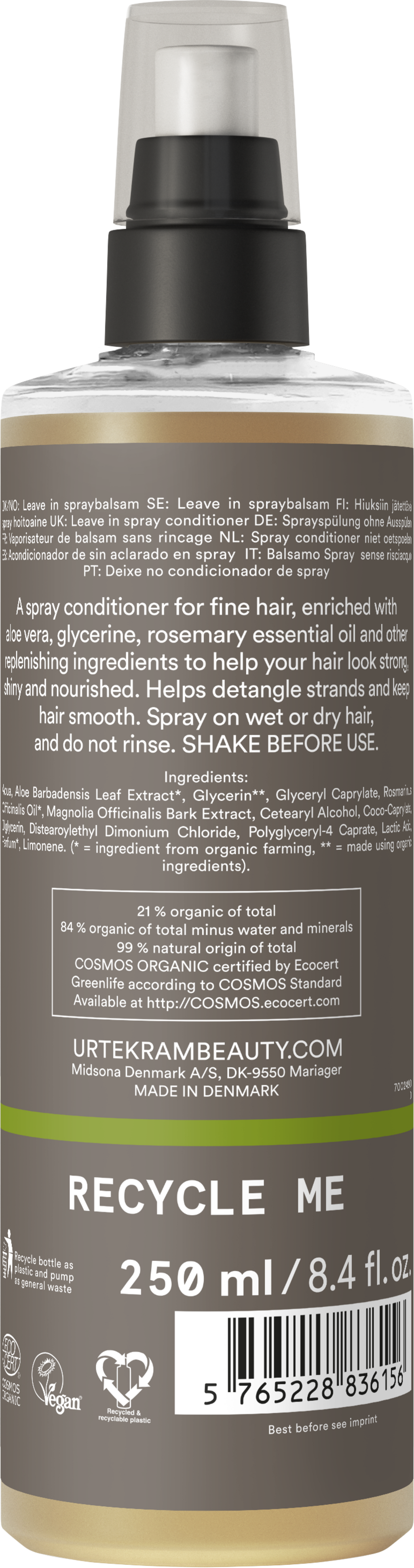 Urtekram Rosemary Spray Conditioner - 250 ml