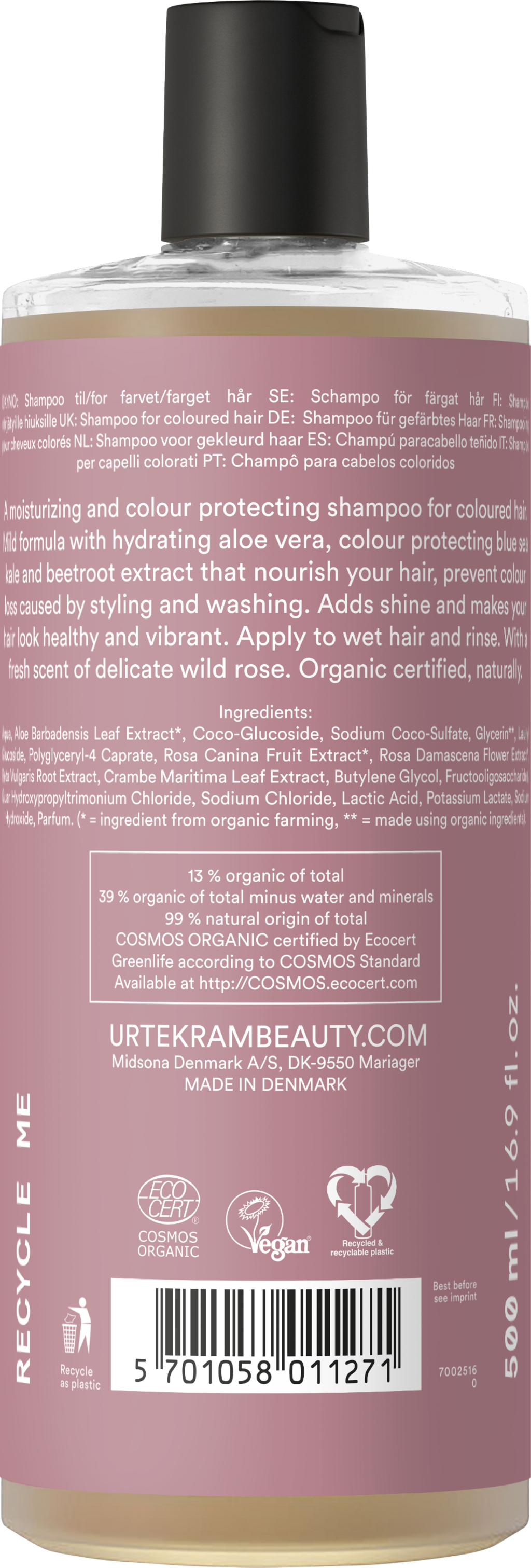 Urtekram Soft Wild Rose Shampoo - 500 ml
