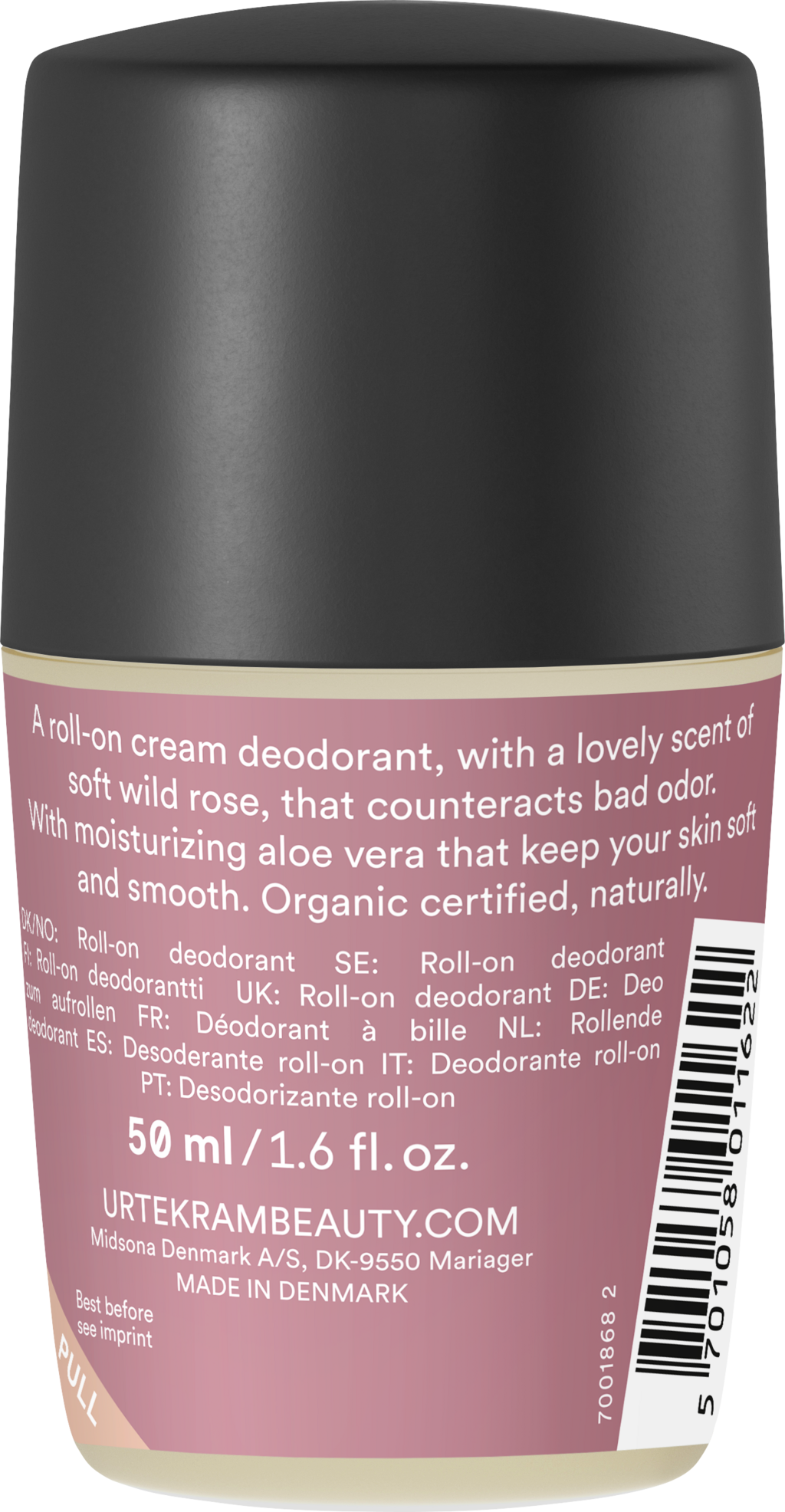Urtekram Soft Wild Rose Deo Roll On - 50 ml