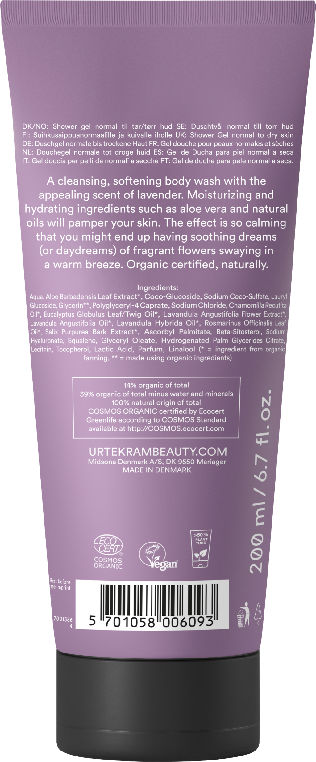 Urtekram Soothing Lavender Body Wash - 200 ml