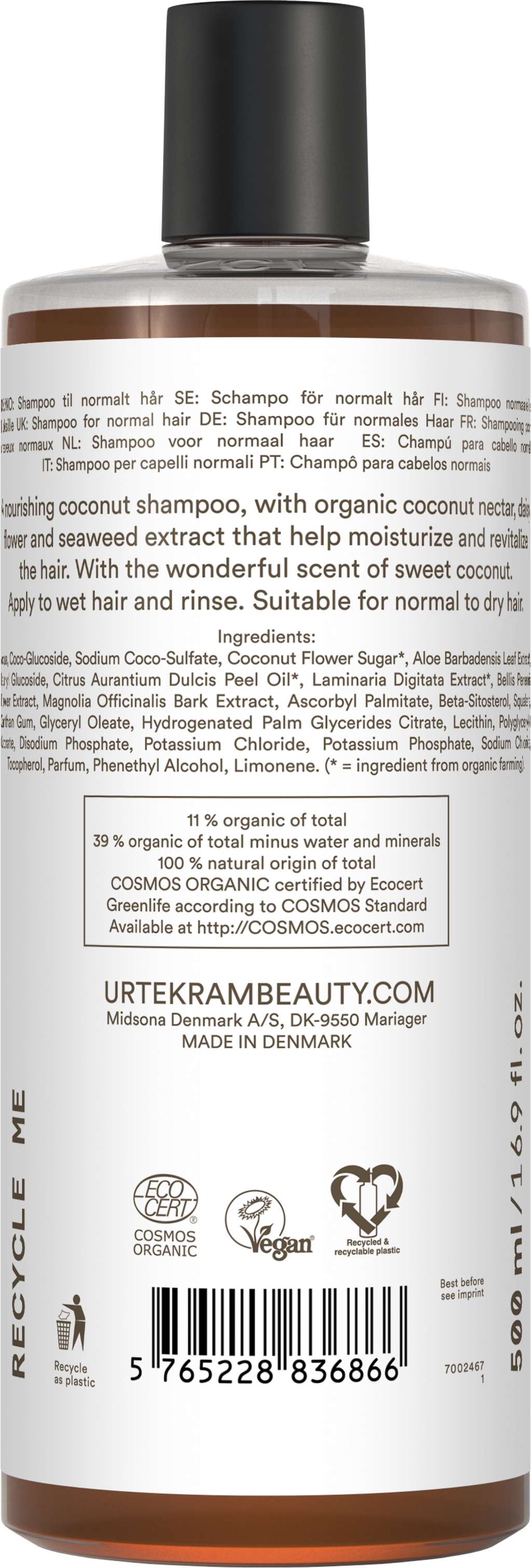 Urtekram Coconut Shampoo - 500 ml