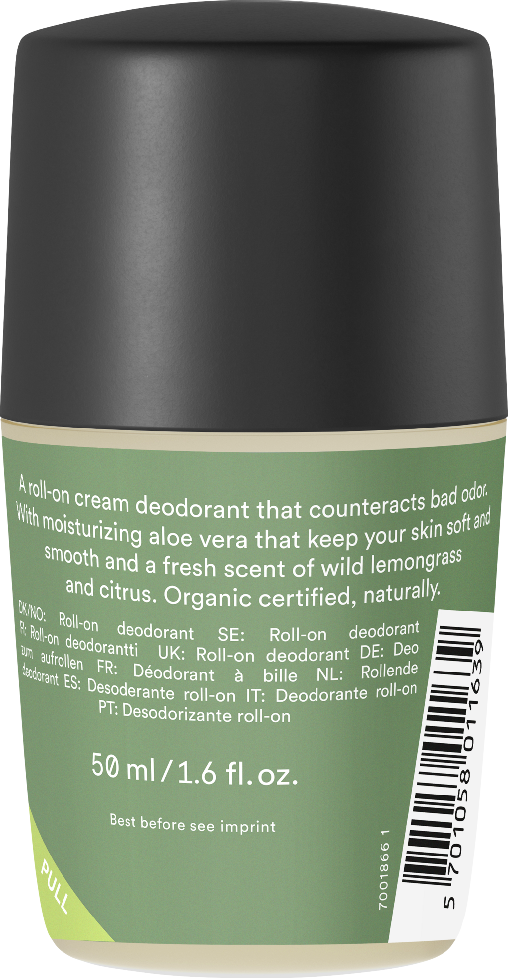 Urtekram Wild Lemongrass Deo Roll On - 50 ml