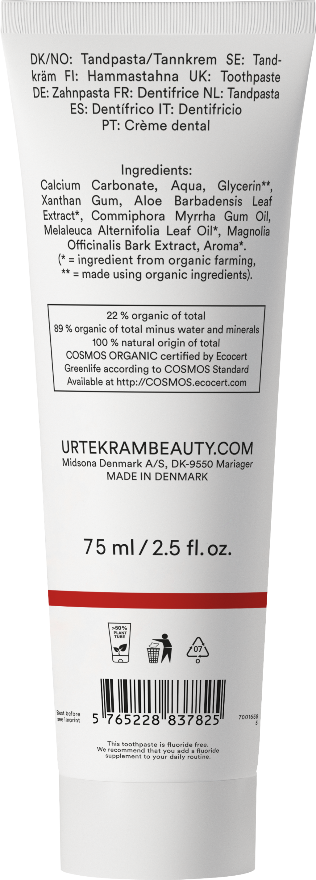 Urtekram Tea Tree Toothpaste - 75 ml