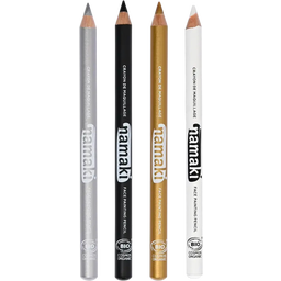 namaki Set of 4 Face Painting Slim Pencils - Silver/Black/Gold/White