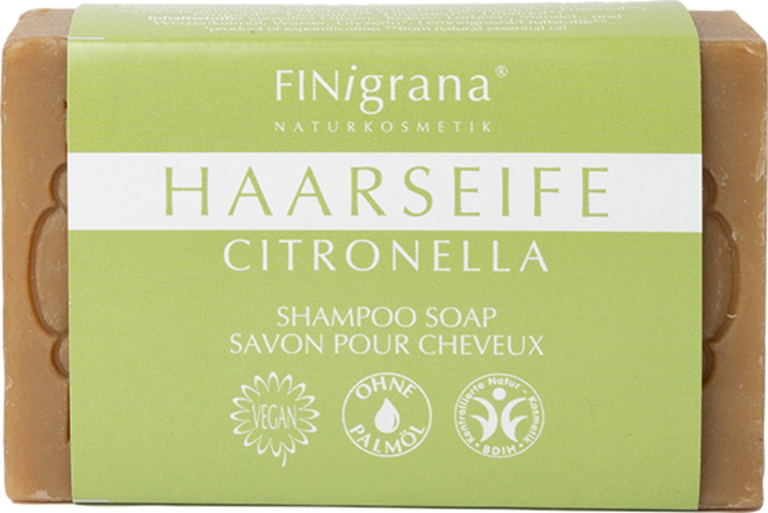 FINigrana® Bio & Naturkosmetik Savon d'Alep pour Cheveux Citronella - 100 g