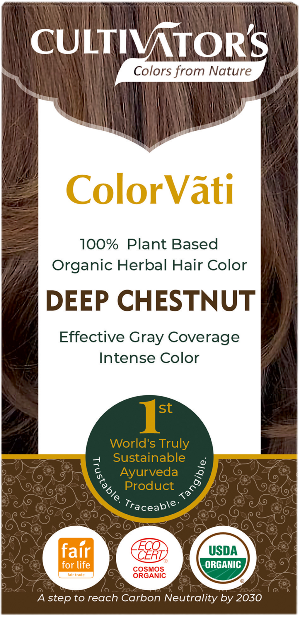 ColorVãti Organic Herbal Hair Color - 16 Deep Chestnut - 100 g