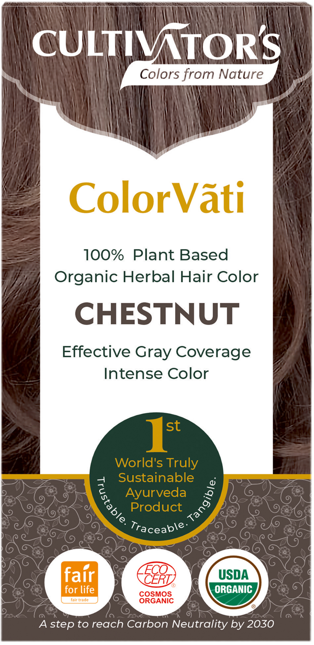 ColorVãti Organic Herbal Hair Color - 15 Chestnut - 100 g