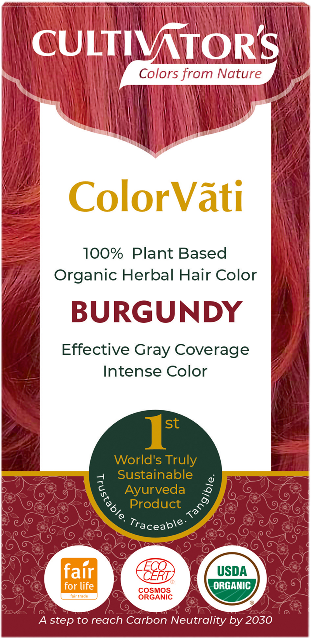 ColorVãti Organic Herbal Hair Color - 12 Burgundy - 100 g