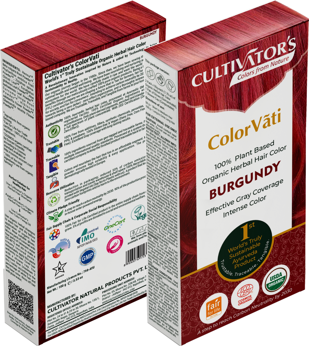 ColorVãti Organic Herbal Hair Color - 12 Burgundy - 100 g