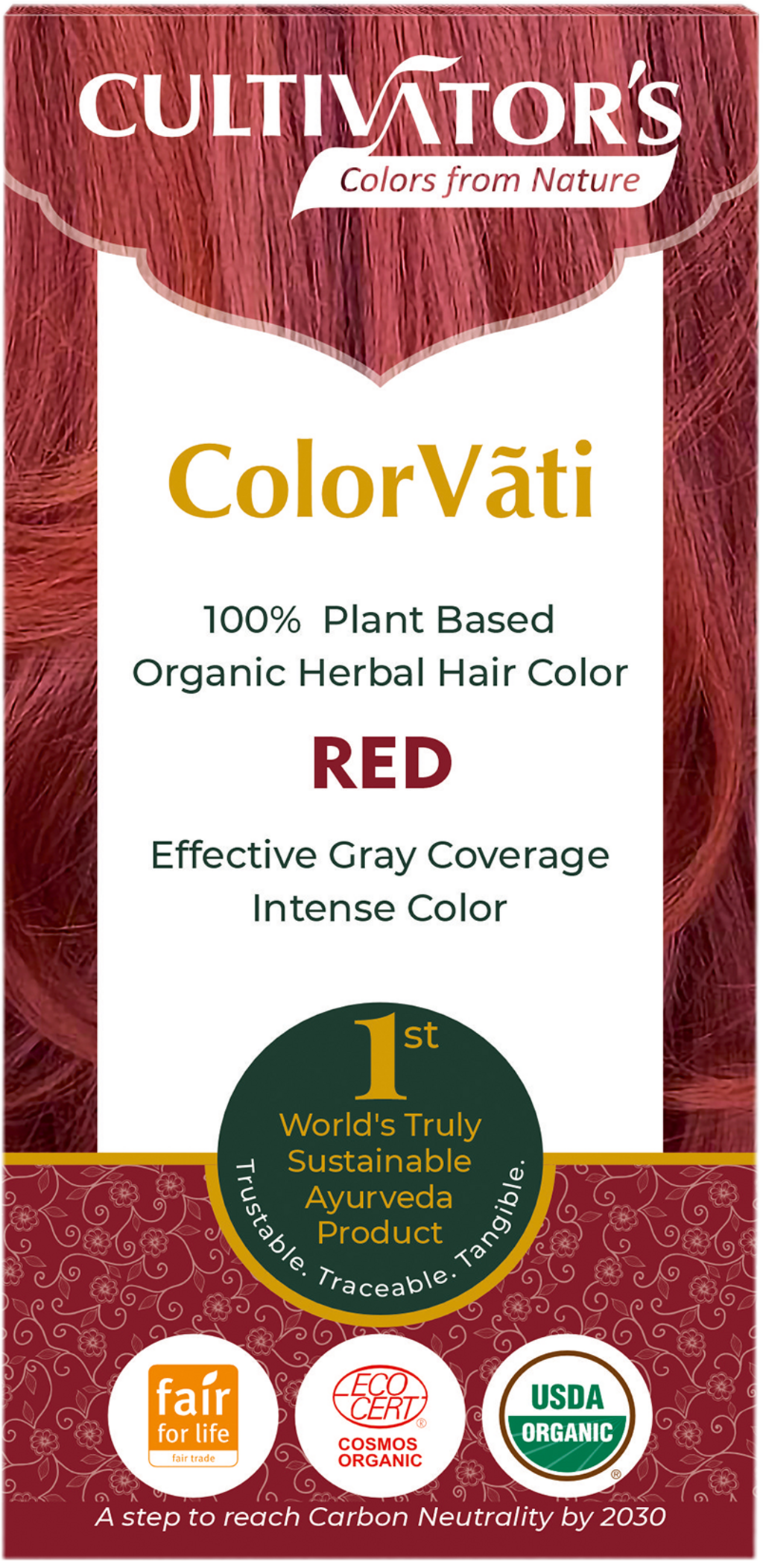 ColorVãti Organic Herbal Hair Color - 10 Red - 100 g
